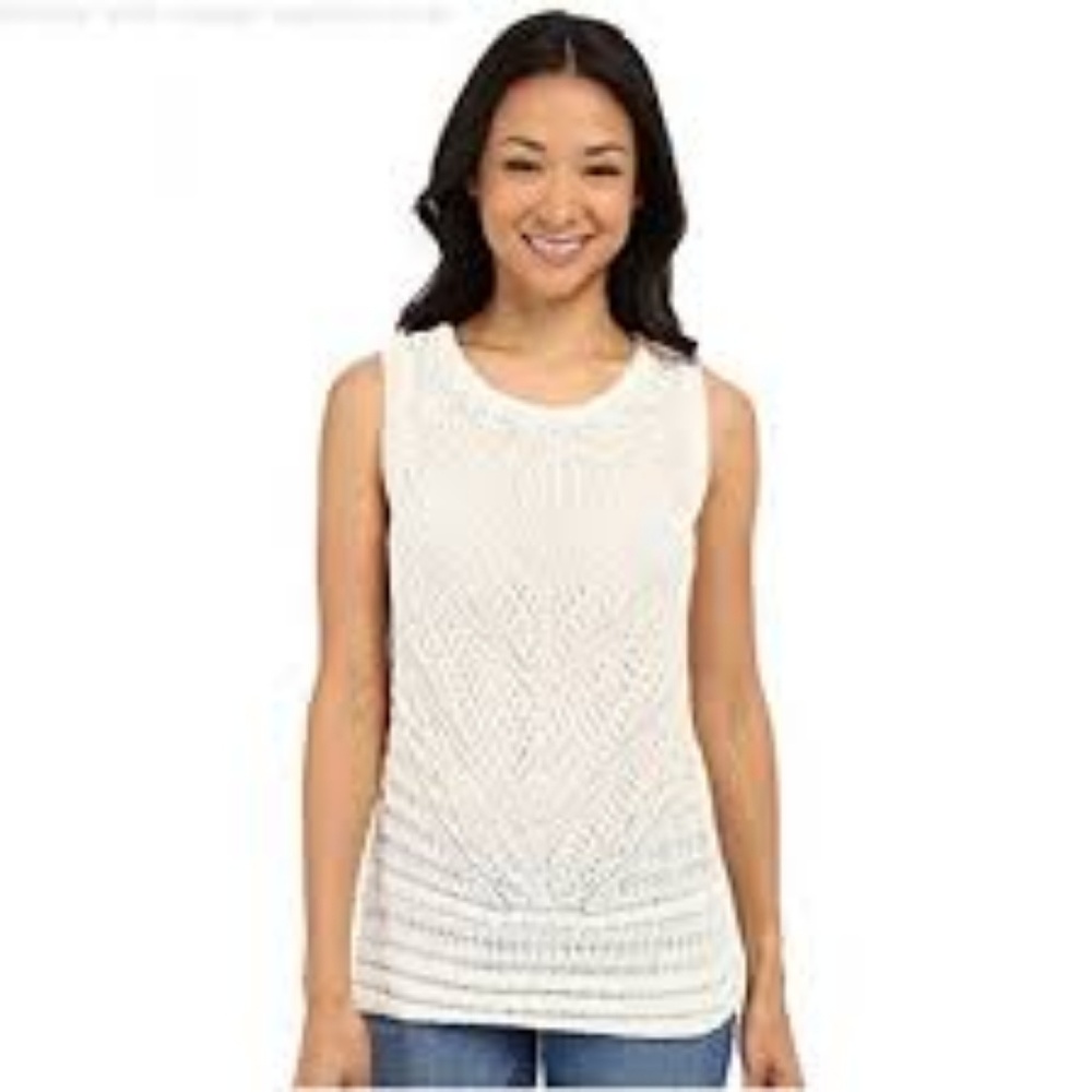 NEW w/ tags Lucky Brand crochet mixed stitch tank